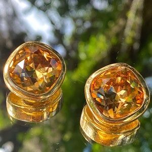 Vintage CHRISTIAN DIOR Citrine clip-on earrings